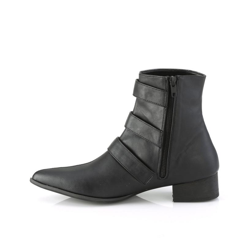 Demonia Men's Warlock-50-C Black Vegan Leather Ankle Boots