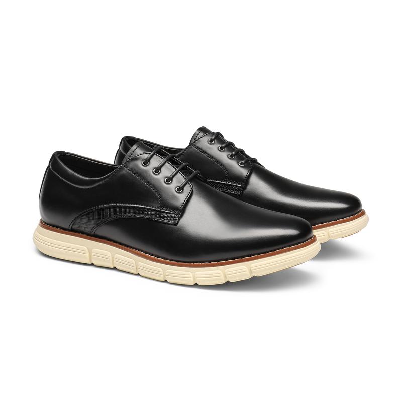 Bruno Marc [CrossFlex Neat Polish] Men's Lightweight EVA Outsole Wide Plain-Toe Dress Oxford Sneakers