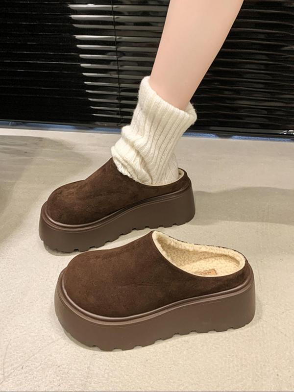 Women's Solid Color Belted Design Slippers, Casual Soft Comfortable Home Slippers, Warm Slippers for Indoor & Outdoor Use for Fall & Winter