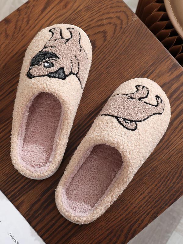 Women's Cute Cartoon Animal Pattern Plush Slippers, Casual Soft Comfortable Home Slippers, Non-slip Warm Slippers for Indoor & Outdoor Use for Fall & Winter