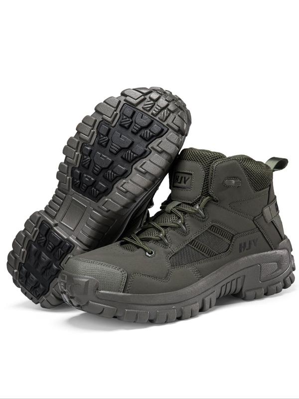 Men's Military Tactical Work Boots, Casual Hiking Motorcycle Combat Boots, Fashionable Anti-smash and Anti-puncture Shoes for Daily Wear