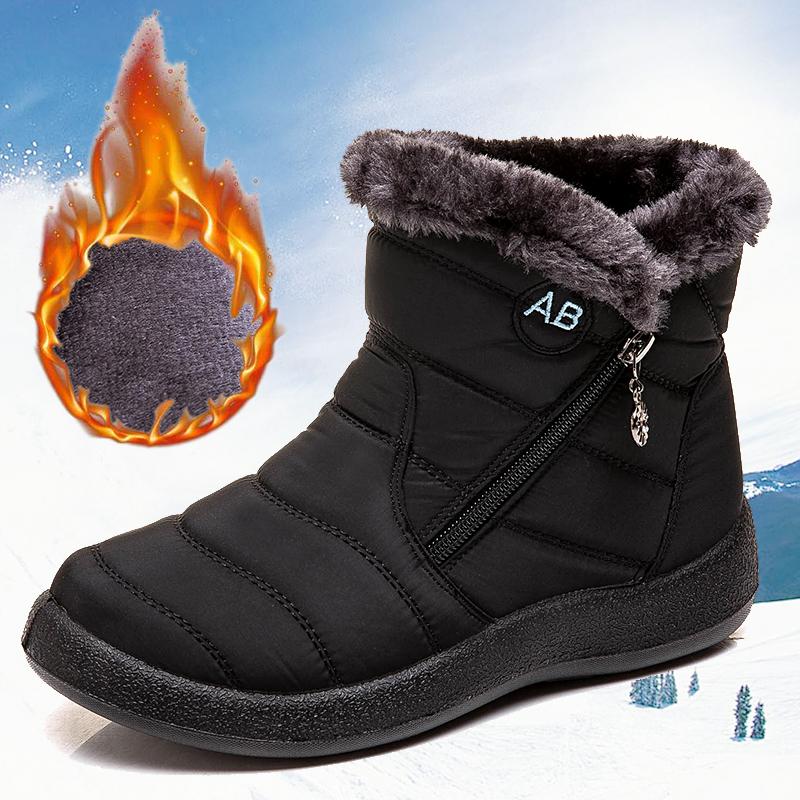 Women's Snow Footwear Boots Warm Cold Weather Shoes Comfortable Warm Mid-Top Outdoor Shoes Women's Waterproof Winter Boots Walking Shoes