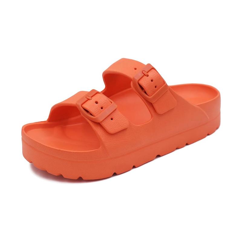 Women's Lightweight Comfort Soft Platform Slides EVA Adjustable Double Buckle Slide Sandals Summer Beach Slippers Non-Slip Shower Shoes Walking shoes Footwear  Tsinelas Girl Flatform