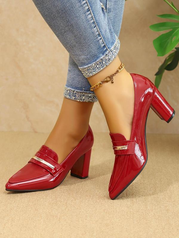 Women's Fashionable Solid Color Pointed Toe High Heel Shoes, Elegant Slip on Shoes for Party, Daily Clothing Decor for Women & Girls