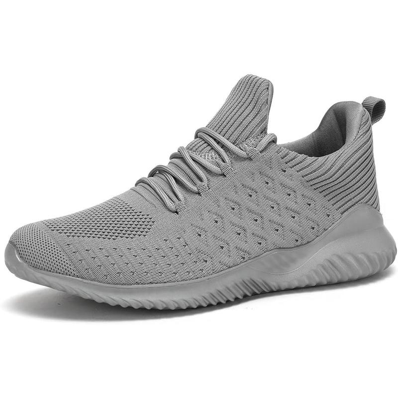 Mens Slip-on Tennis Shoes Walking Running Sneakers Lightweight Breathable Casual Soft Sole Mesh Work Gym Athletic Trainers