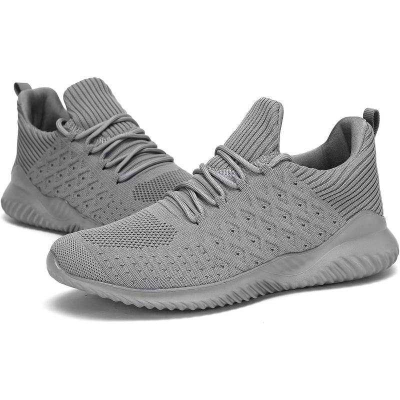 Mens Slip-on Tennis Shoes Walking Running Sneakers Lightweight Breathable Casual Soft Sole Mesh Work Gym Athletic Trainers