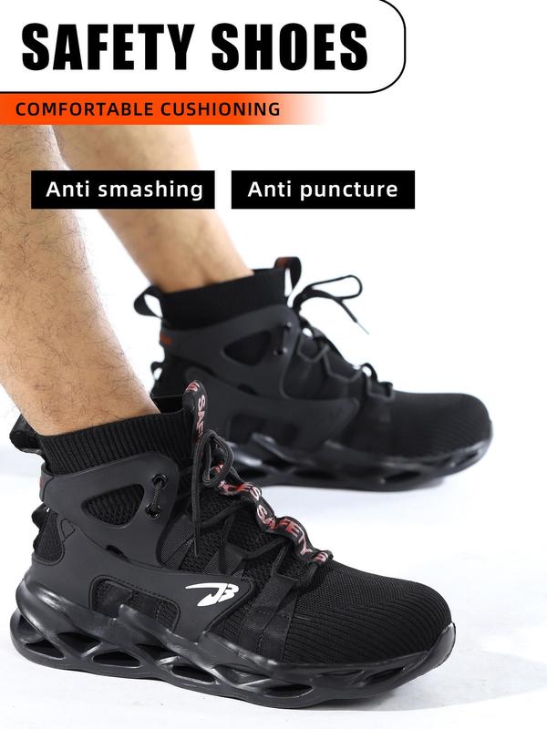 Men's Casual Lace Up Low Top Work Shoes, Lightweight Comfortable Outdoor Mountaineering Shoes, Anti-smash and Anti-puncture Shoes