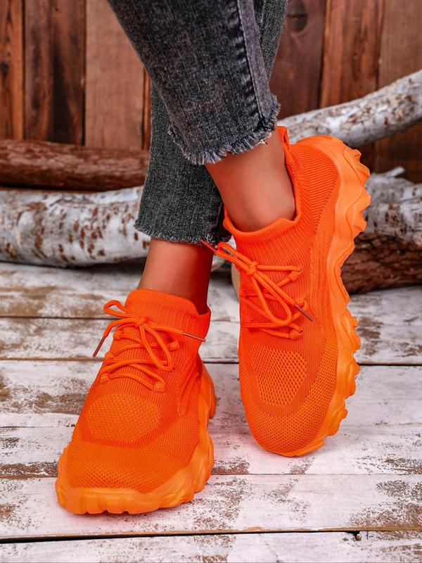 Women's Minimalist Lace Up Low Top Sneakers, Casual Comfortable Breathable Sports Running Shoes, All-match Basic Shoes for Daily Wear