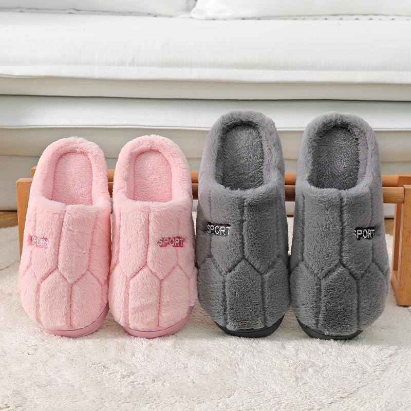 Winter Indoor Outdoor Shoes Anti-Slip Warm Shoes Thick Plush Shoes for Men And Women Plush Fleece Thick Bottom Slippers Footwear Boy