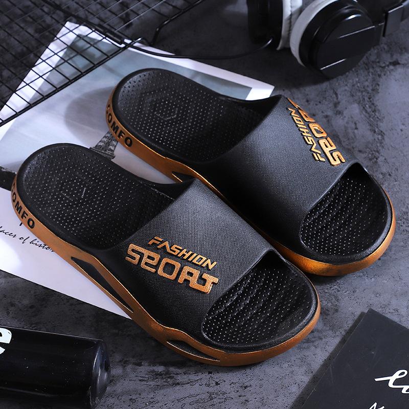 New Stylish Beach Comfortable Men's Sandals Comfortable Slippers-Breathable, Non-Slip, Soft Sole PVC Shoe Upper and Insole, round Toe, Solid Color Footwear Boy