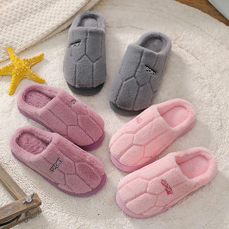 Winter Indoor Outdoor Shoes Anti-Slip Warm Shoes Thick Plush Shoes for Men And Women Plush Fleece Thick Bottom Slippers Footwear Boy