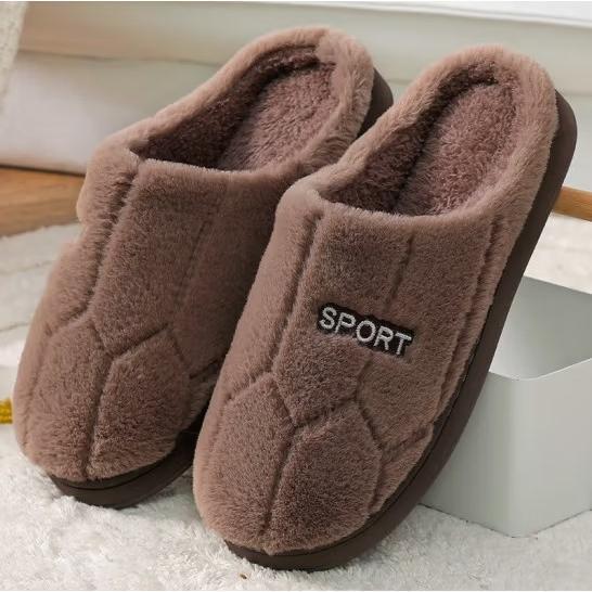 Winter Indoor Outdoor Shoes Anti-Slip Warm Shoes Thick Plush Shoes for Men And Women Plush Fleece Thick Bottom Slippers Footwear Boy