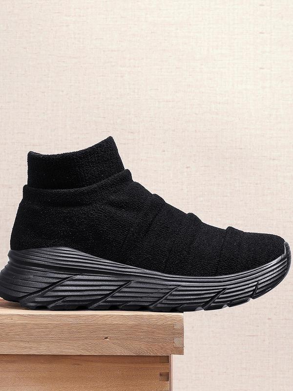 Men's Casual Breathable Sock Sneakers, Lightweight Comfortable Sports Running Shoes, Male All-match Round Toe Shoes for Daily Wear