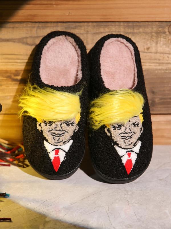 Cartoon Character Design Slippers, Casual Soft Comfortable Home Slippers, Warm Slippers for Indoor & Outdoor Use for Fall & Winter