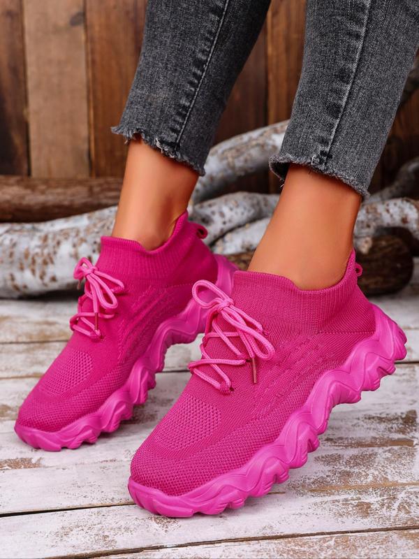 Women's Minimalist Lace Up Low Top Sneakers, Casual Comfortable Breathable Sports Running Shoes, All-match Basic Shoes for Daily Wear