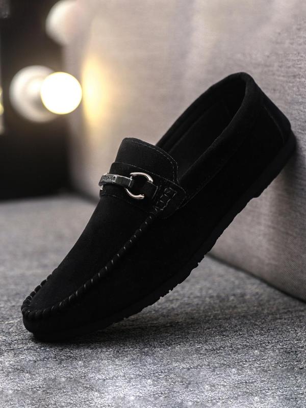 Men's Business Style Plain Color Slip on Dress Shoes, 1 Pair Casual Comfortable Loafers for Men, 2024 Trendy Breathable Walking Shoes for Daily Wear