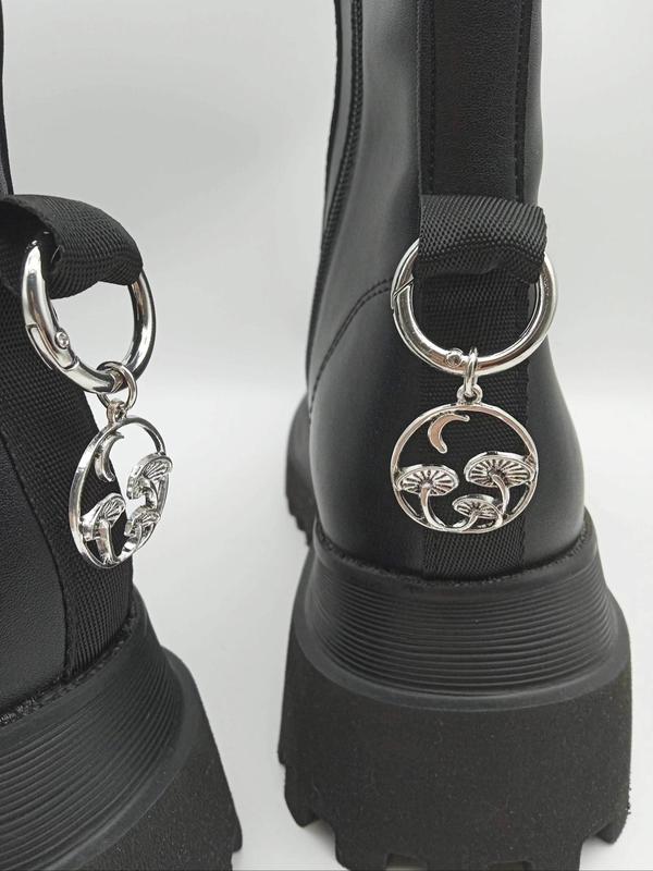 Hollow Out Design Mushroom & Moon Shoe Charms Set, Punk Style Shoe Decoration Charms, Fashionable Shoes Decoration for Women & Men