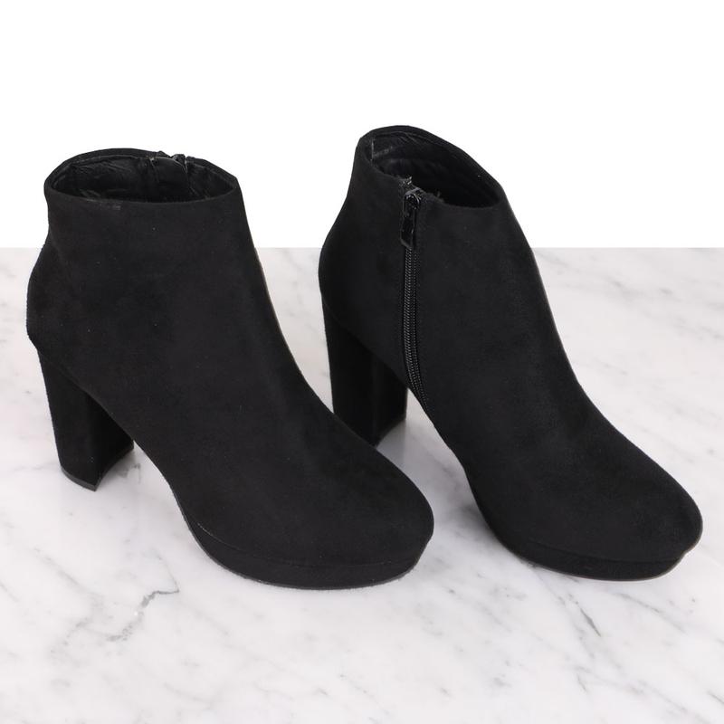 SERLIN-66 Booties Nubuck Material Side Zipper