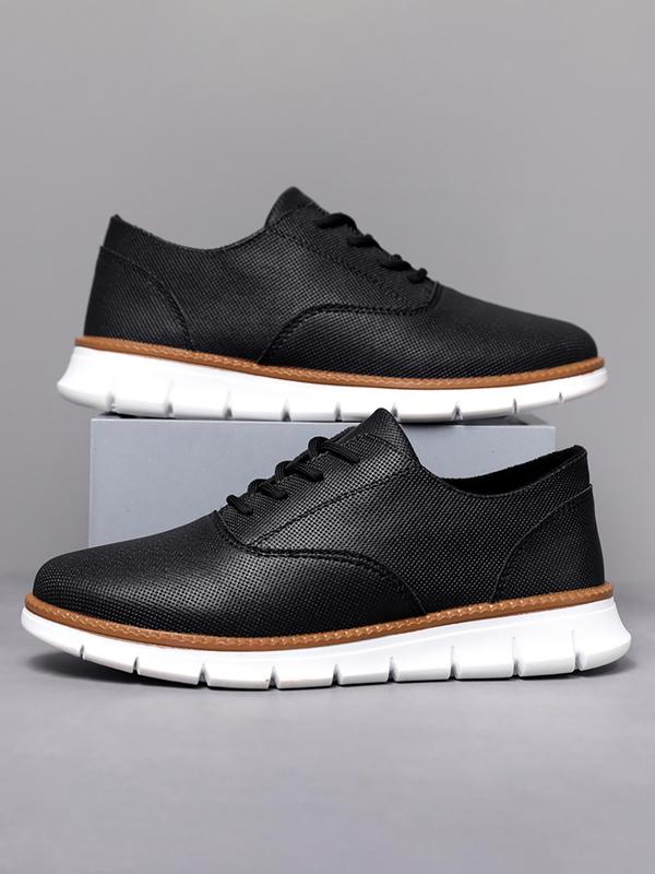 Men's Casual Lace Up Low Top Sneakers, 2024 New Style Breathable Comfortable Office Shoes, Fashionable Office Footwear for Daily Wear