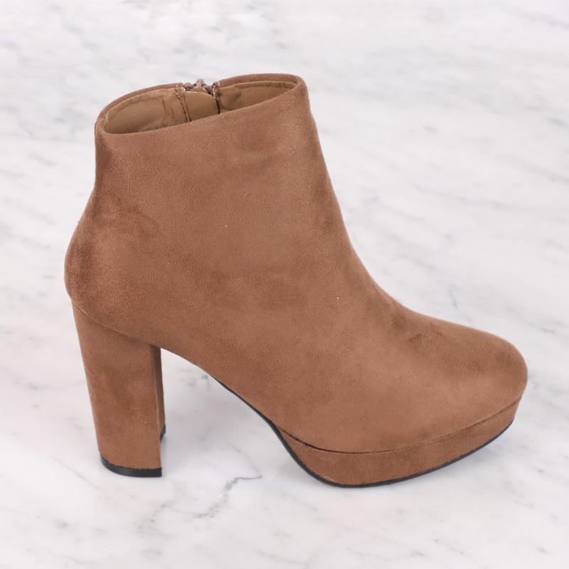 SERLIN-66 Booties Nubuck Material Side Zipper