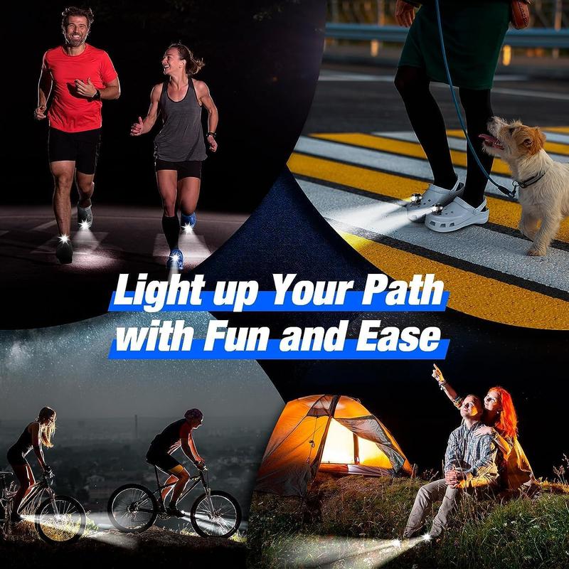 Headlights For Crocs, 2pcs CrocsShoe Lamp, Waterproof BatteryPowered Clogs Shoes Light With 3 Light Modes, Outdoor Light Supplies, Crocs Shoe Accessories