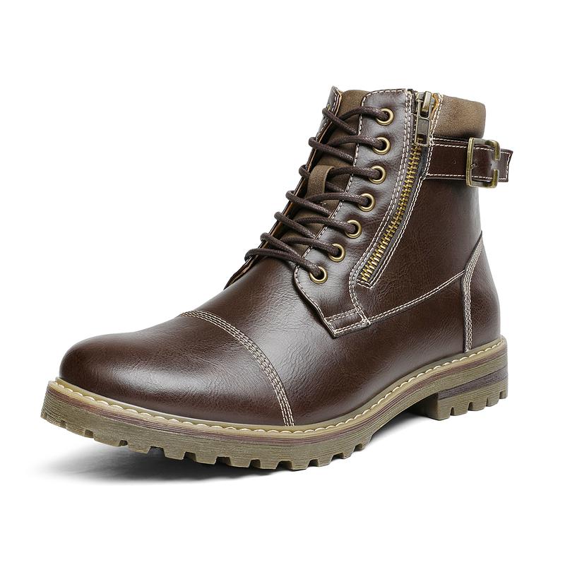 Bruno Marc Men's Motorcycle-Styled Oxford Boots