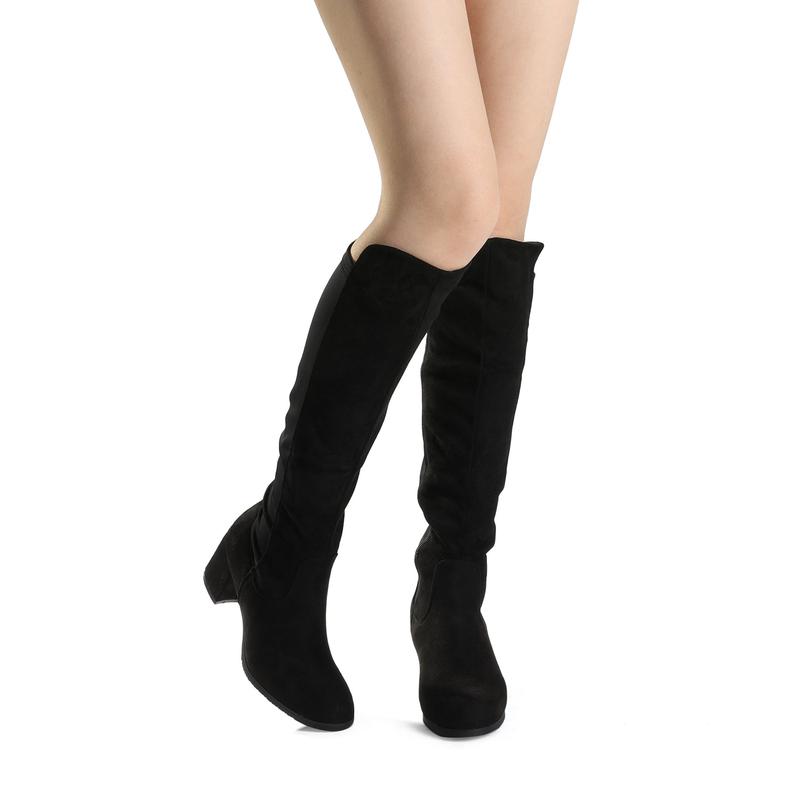 Dream Pairs Women's Chunky Knee High Stretch Boots