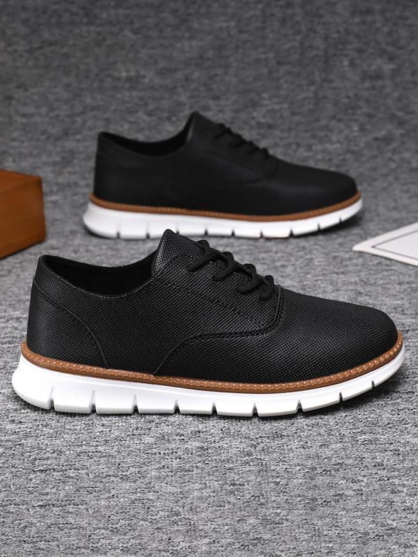 Men's Casual Lace Up Low Top Sneakers, 2024 New Style Breathable Comfortable Office Shoes, Fashionable Office Footwear for Daily Wear