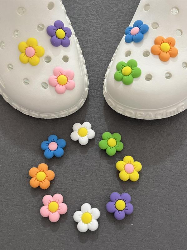 14pcs set Cute Cartoon Flower Shaped Shoes Decoration, Cute Shoes Decorations for Clogs, Beach Sandals, Shoes Decorations for Girls, Kids, Toddlers, Baby Boys, Girls, Children's Shoes Decor