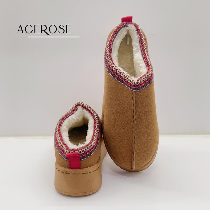 AGRROSE-[Fall New Arrivals] Women's Mini Platform Boots with Fluffy Fur Lining Short Ankle for Winter Walking Shoes