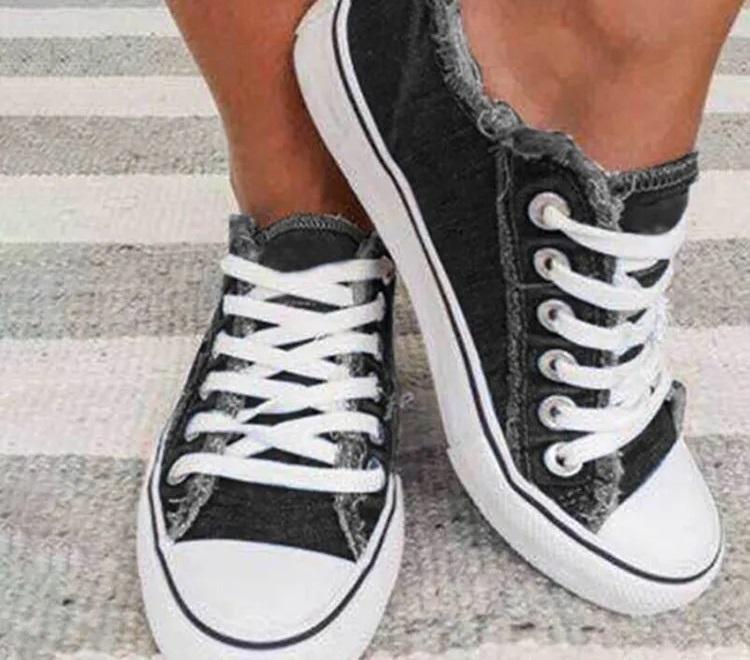 Essentials Women's Casual Style Denim Canvas Sneakers