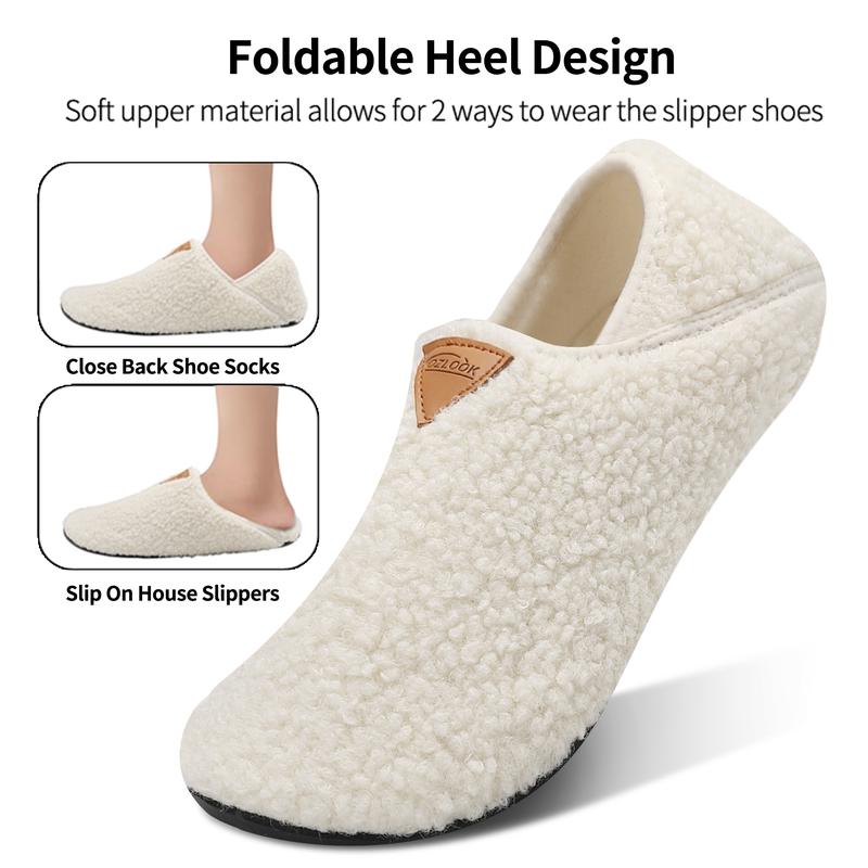 House Slippers for Women Men , Womens Mens Slippers with Non-slip Sole Slip On for Indoor & Outdoor, Portable Slippers for Home Travel Hotel,Winter Warm Slippers