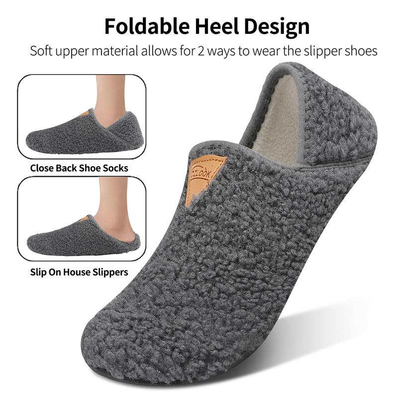 House Slippers for Women Men , Womens Mens Slippers with Non-slip Sole Slip On for Indoor & Outdoor, Portable Slippers for Home Travel Hotel,Winter Warm Slippers