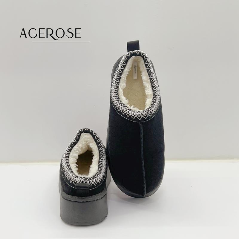 AGRROSE-[Fall New Arrivals] Women's Mini Platform Boots with Fluffy Fur Lining Short Ankle for Winter Walking Shoes