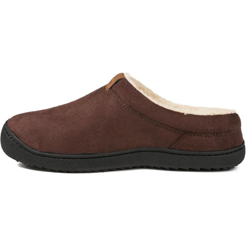 Mens Warm Memory Foam Slippers, Suede Slip On Fleece Lined House Shoes, Non-Slip Rubber Sole for Indoor Outdoor