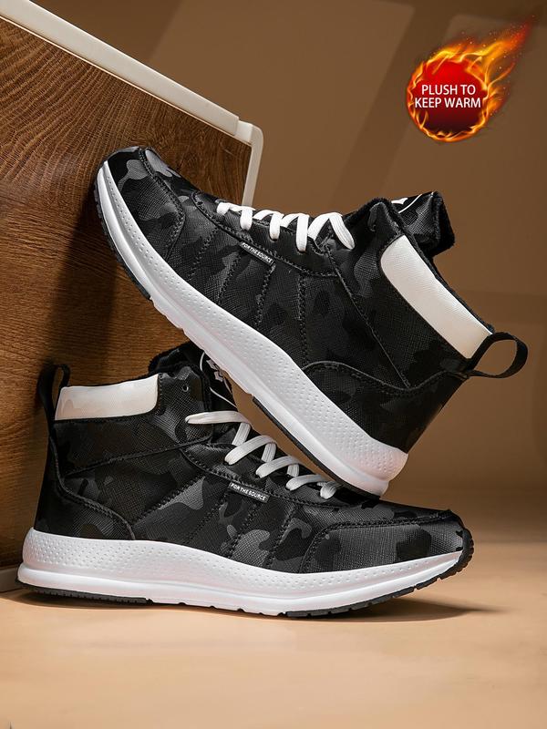 Men's Fashionable Lace Up High Top Skate Shoes, Casual Comfortable Sports Shoes for Daily Wear, Male All-match Round Toe Shoes for Daily Wear