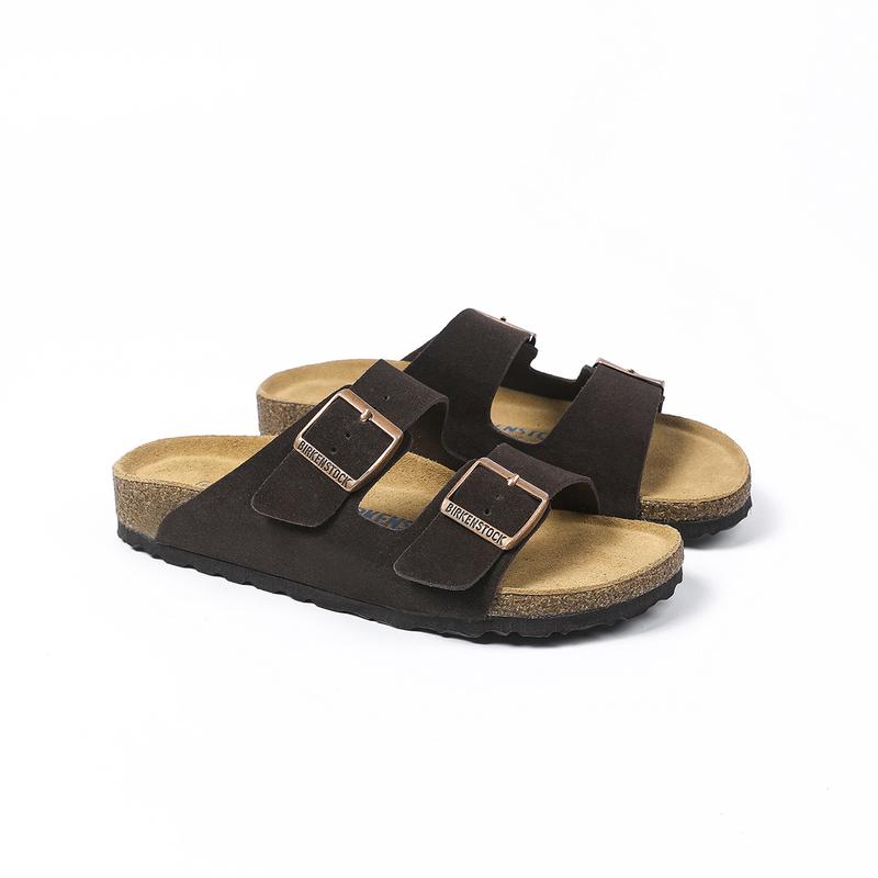 Birkenstocks Open Toe Sandals – Genuine Leather Unisex Retro Open Toe Sandals, Casual Outerwear Style, Classic Comfort Sandals