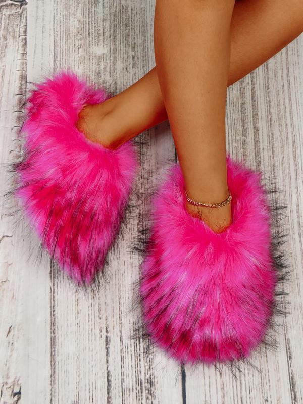 Women's Fluffy Slippers, Fall Soft Plush Luxury Designer Womens Shoes, Warm & Cozy Bedroom House Slides Slippers for Fall & Winter 2024, Walking Shoes, Footwear Fur Funny House Slippers