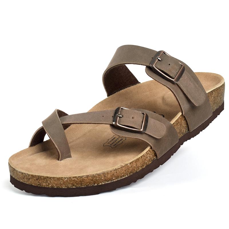 Womens Leather Slide Sandals with Comfort Cork Footbed free sample shoes Footwear Summer