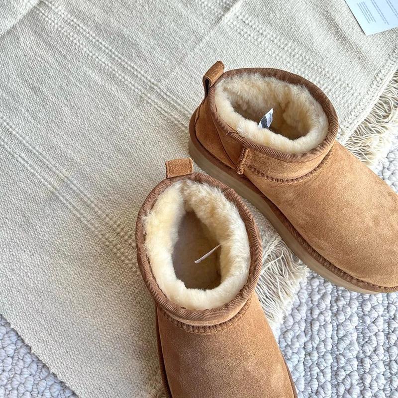 Winter Shoes  Tazz Platform Ultra Mini 2024 New Fashionable Short tube Thick bottom  flannel Warm sheep fur women Snow boots