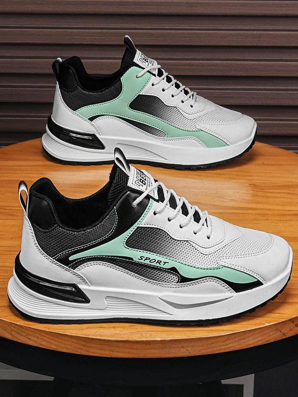 Men's Sporty Lace Up Low Top Sneakers, 2024 New Style Casual Comfortable Breathable Running Shoes, Trendy All-match Sneakers for Daily Wear