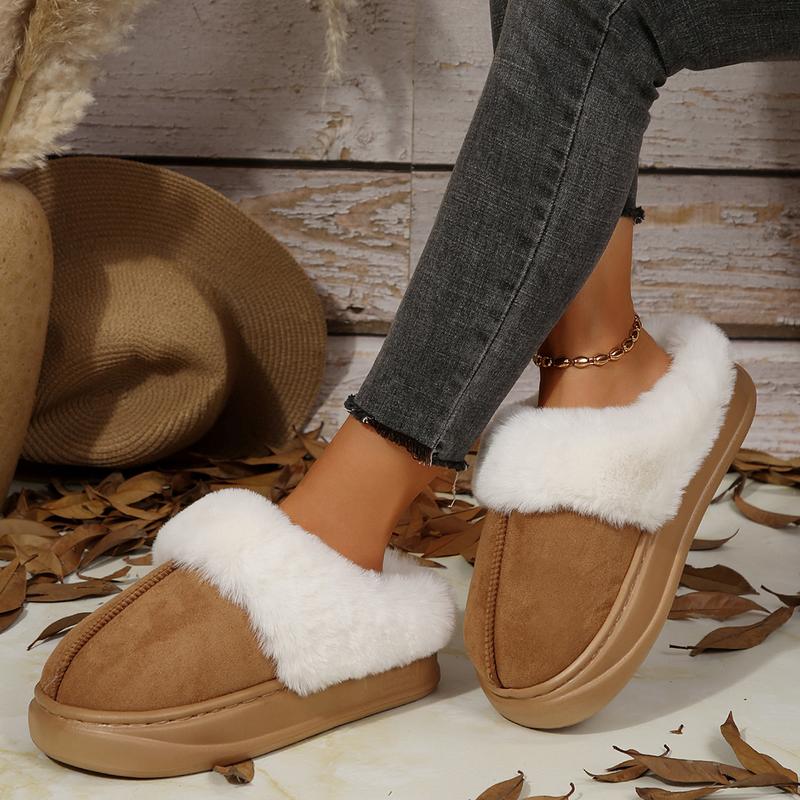 Women's Slipper Boots with Soft Sheepskin Insole, Memory For Lining and Rubber Soles - Indoor Outdoor House Slippers  Memory Foam Chenille Slippers Soft Anti-Skid