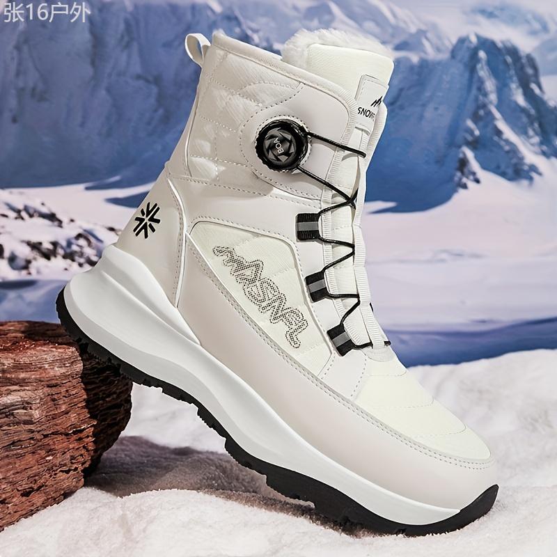 Men's All-Season Snow Boots - Fashion Sports Casual - Solid Color - Round Toe Short Boots with Rubber Sole - Fabric Upper & Lining - Versatile for Hiking, Outdoor, Camping - Innovative Closure System Boy Walking Shoes Footwear Closed Footwear Closed  Bota