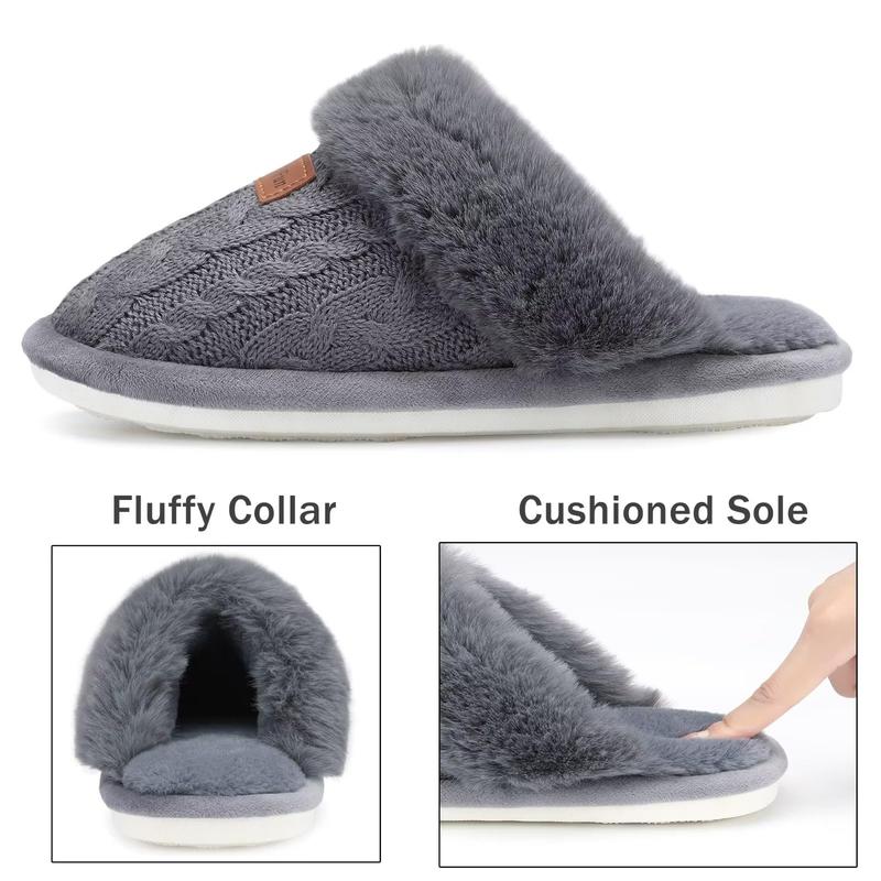 NineCiFun Women's Slippers Memory Foam House Slippers Fuzzy Scuffs Indoor Outdoor Home Shoes