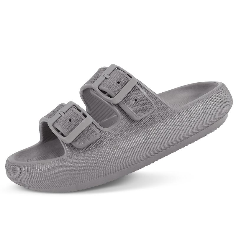 Sandals for Women and Men - Pillow Slippers - Double Buckle Adjustable Slides - EVA Flat Sandals Girl Footwear