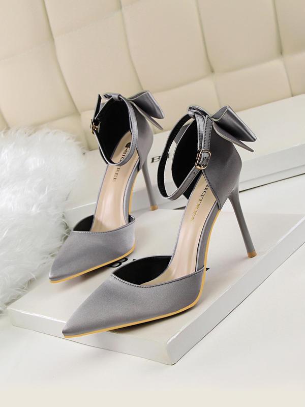 Women's Elegant Bowknot Design Stiletto Heels, Fashionable Pointed Toe High Heels for Party, Daily Wear for Women & Girls