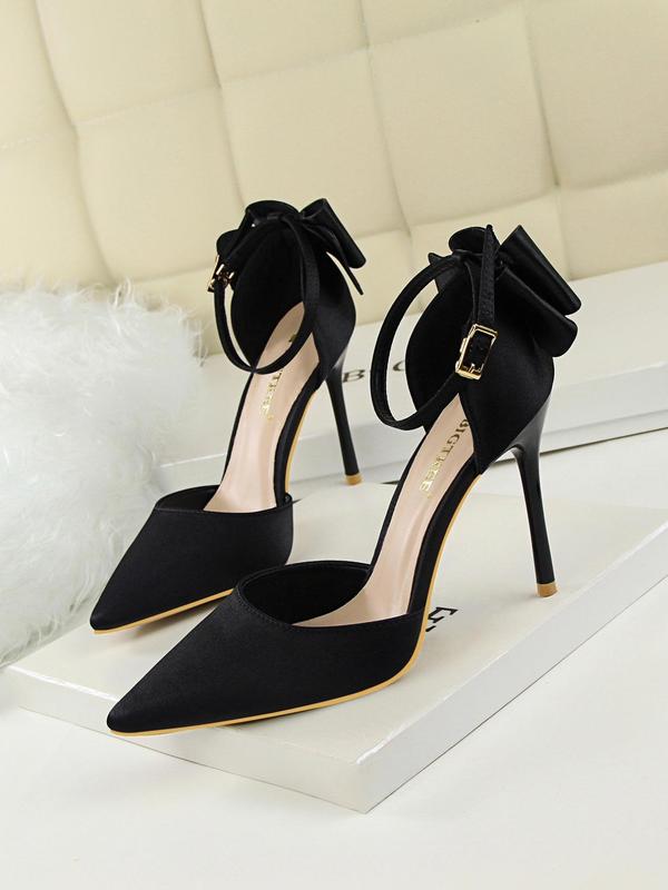 Women's Elegant Bowknot Design Stiletto Heels, Fashionable Pointed Toe High Heels for Party, Daily Wear for Women & Girls