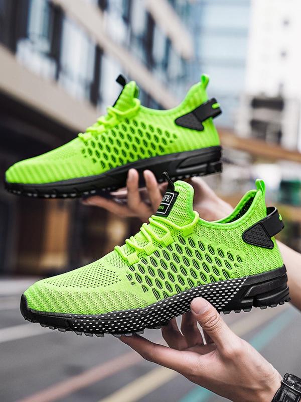 Men's Casual Mesh Sneakers, Summer Breathable Lightweight Runner Trainer, Comfortable Lace-up Summer Sports Shoes, Closed Training Sneakers