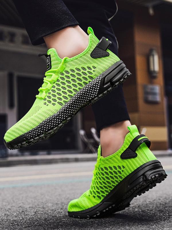 Men's Casual Mesh Sneakers, Summer Breathable Lightweight Runner Trainer, Comfortable Lace-up Summer Sports Shoes, Closed Training Sneakers