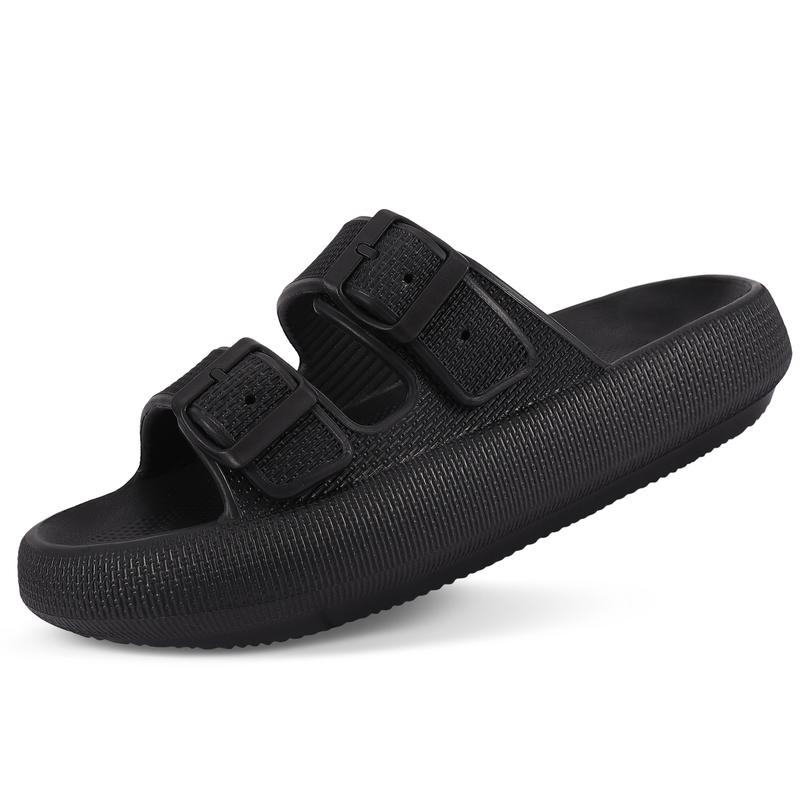 Sandals for Women and Men - Pillow Slippers - Double Buckle Adjustable Slides - EVA Flat Sandals Girl Footwear